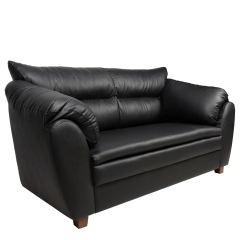 Roza Siyah Deri Ofis Kanepesi