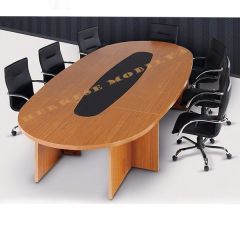 Oval Kahverengi Ahşap Toplantı Masası